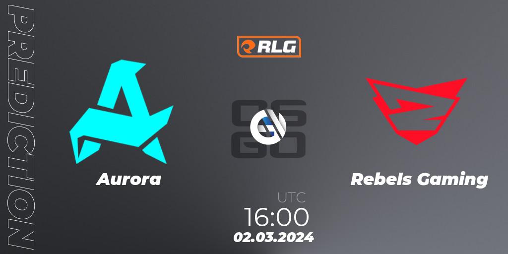 Aurora vs Rebels Gaming: Match Prediction. 02.03.2024 at 16:00, Counter-Strike (CS2), RES European Series #1