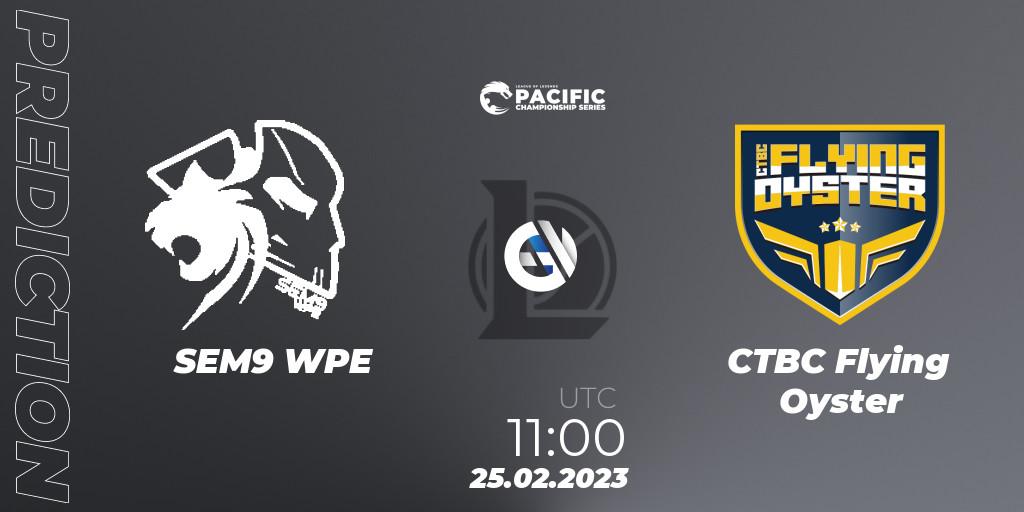 SEM9 WPE vs CTBC Flying Oyster: Match Prediction. 25.02.2023 at 11:25, LoL, PCS Spring 2023 - Group Stage