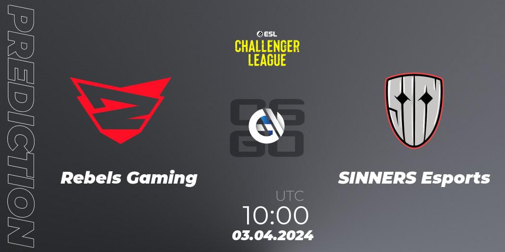 Rebels Gaming vs SINNERS Esports: Match Prediction. 03.04.24, CS2 (CS:GO), ESL Challenger League Season 47: Europe