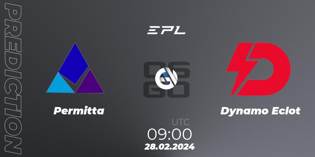 Permitta vs Dynamo Eclot: Match Prediction. 28.02.2024 at 09:00, Counter-Strike (CS2), European Pro League Season 15: Division 2