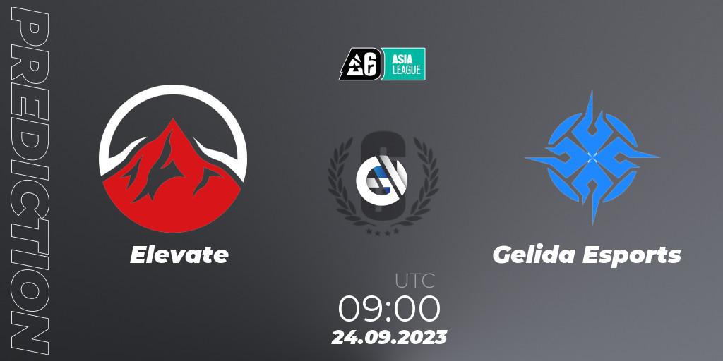 Elevate vs Gelida Esports: Match Prediction. 24.09.2023 at 09:00, Rainbow Six, SEA League 2023 - Stage 2