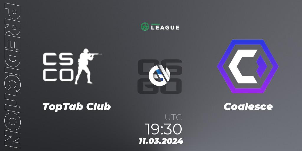 TopTab Club vs Coalesce: Match Prediction. 12.03.24, CS2 (CS:GO), ESEA Season 48: Main Division - Europe