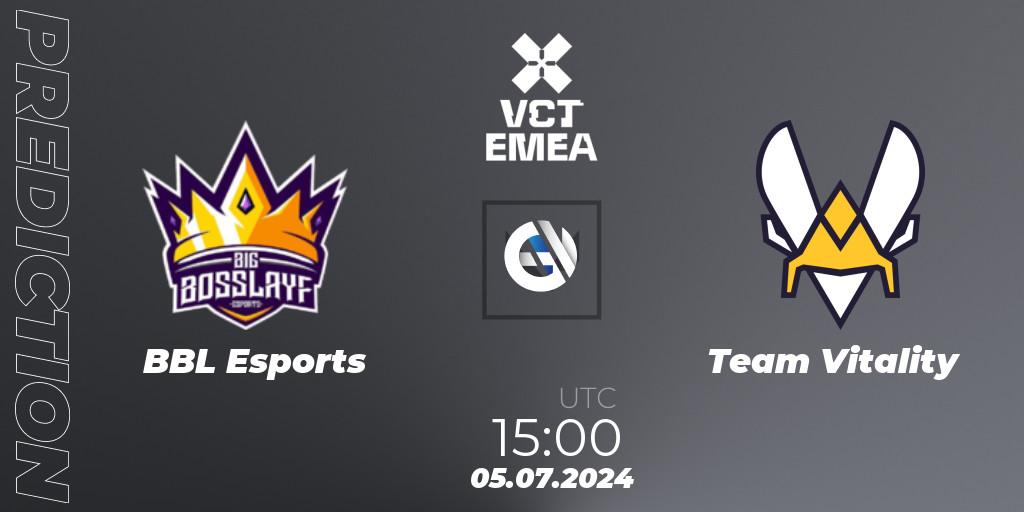 BBL Esports vs Team Vitality: Match Prediction. 05.07.2024 at 16:00, VALORANT, VALORANT Champions Tour 2024: EMEA League - Stage 2 - Group Stage