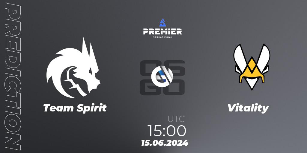 Team Spirit vs Vitality: Match Prediction. 15.06.2024 at 15:00, Counter-Strike (CS2), BLAST Premier Spring Final 2024