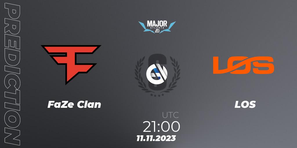 FaZe Clan vs LOS: Match Prediction. 11.11.2023 at 20:00, Rainbow Six, BLAST Major USA 2023