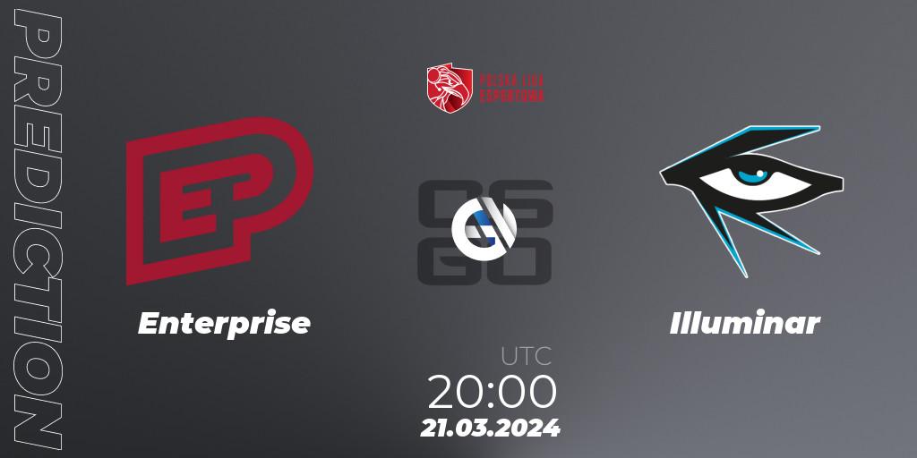 Enterprise vs Illuminar: Match Prediction. 21.03.24, CS2 (CS:GO), Polska Liga Esportowa 2024: Split #1