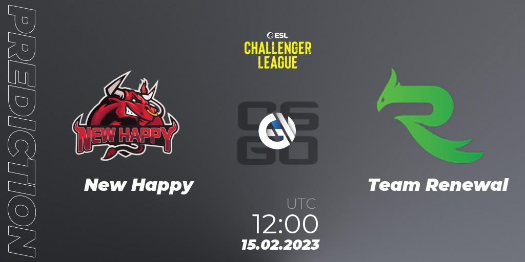 NewHappy vs Team Renewal: Match Prediction. 25.02.2023 at 12:00, Counter-Strike (CS2), ESL Challenger League Season 44: Asia-Pacific