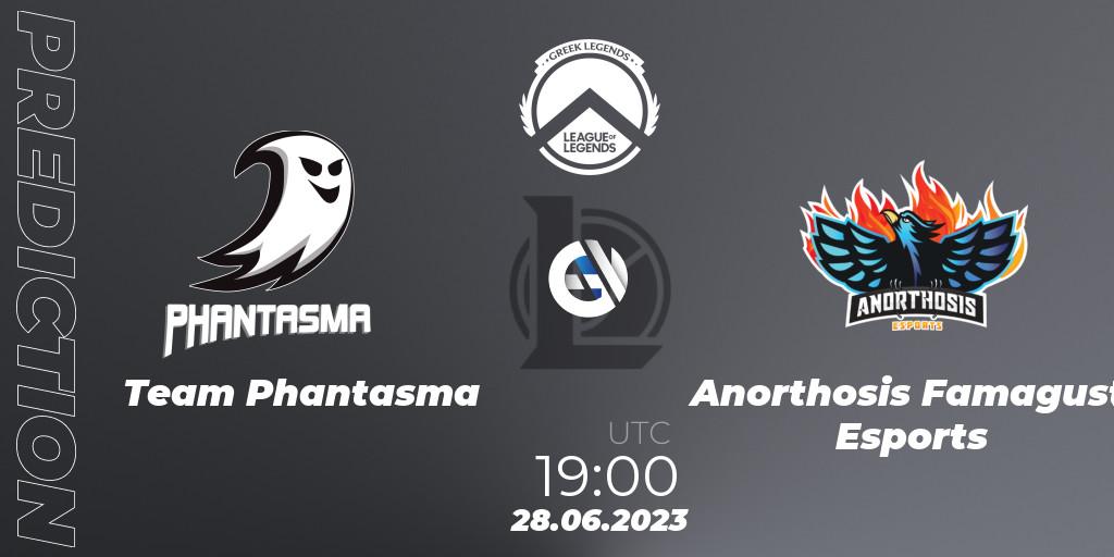 Team Phantasma vs Anorthosis Famagusta Esports: Match Prediction. 28.06.23, LoL, Greek Legends League Summer 2023