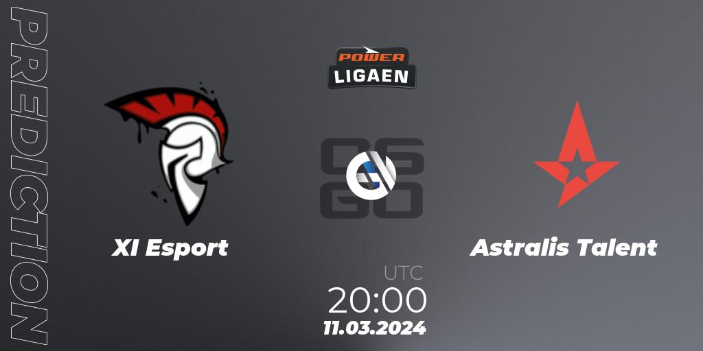 XI Esport vs Astralis Talent: Match Prediction. 11.03.24, CS2 (CS:GO), Dust2.dk Ligaen Season 25