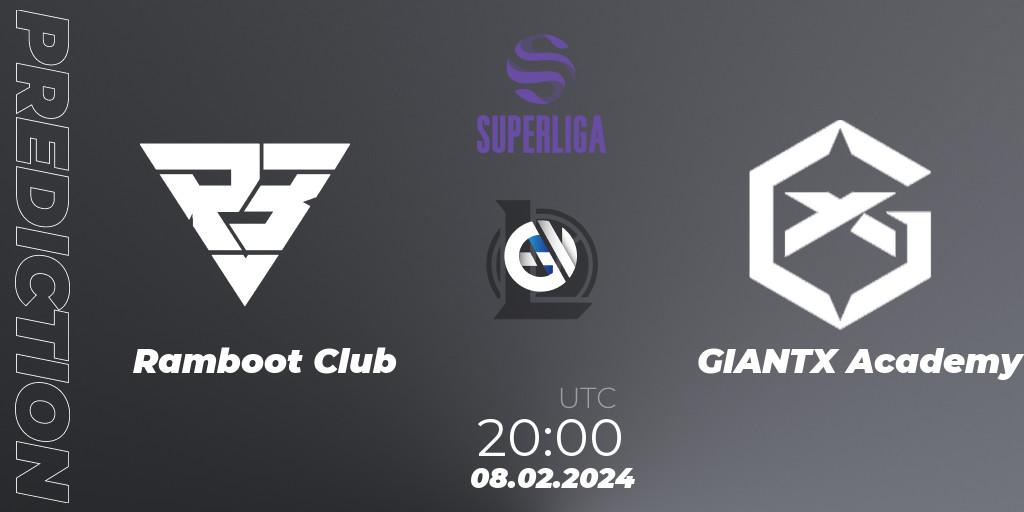 Ramboot Club vs GIANTX Academy: Match Prediction. 08.02.2024 at 20:00, LoL, Superliga Spring 2024 - Group Stage