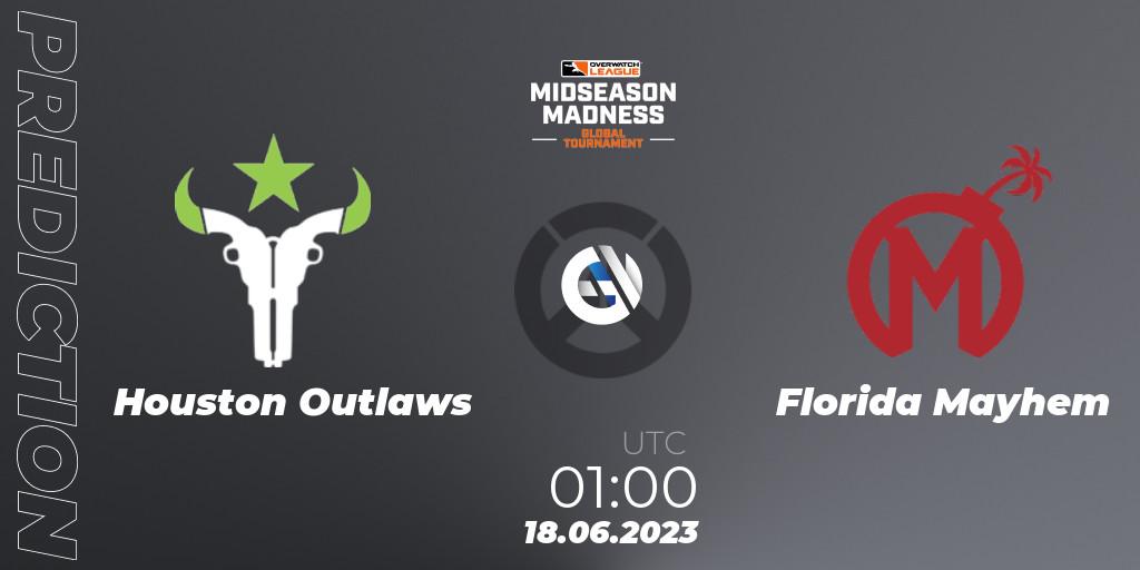Houston Outlaws vs Florida Mayhem: Match Prediction. 18.06.23, Overwatch, Overwatch League 2023 - Midseason Madness
