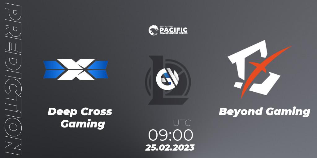 Deep Cross Gaming vs Beyond Gaming: Match Prediction. 25.02.2023 at 09:00, LoL, PCS Spring 2023 - Group Stage