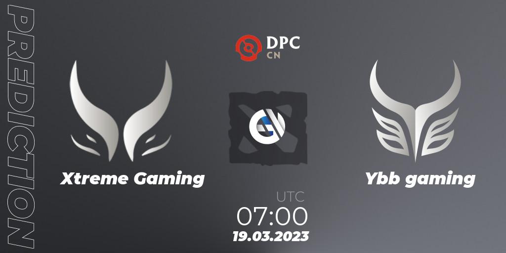 Xtreme Gaming vs Ybb gaming: Match Prediction. 19.03.2023 at 06:59, Dota 2, DPC 2023 Tour 2: China Division I (Upper)