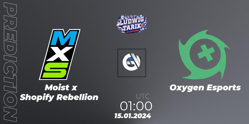 Moist x Shopify Rebellion vs Oxygen Esports: Match Prediction. 15.01.24, VALORANT, Ludwig x Tarik Invitational 2