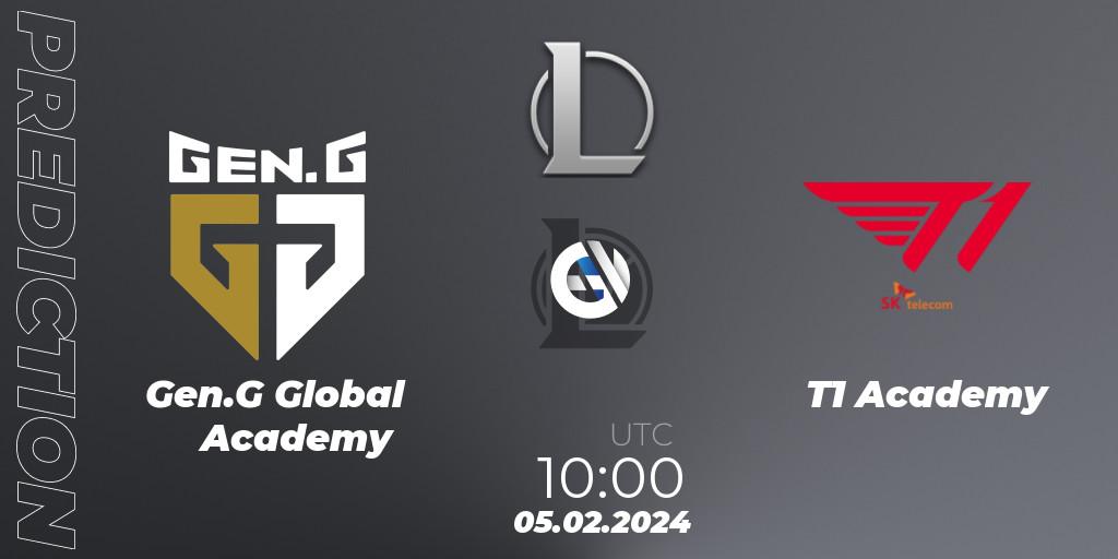 Gen.G Global Academy vs T1 Academy: Match Prediction. 05.02.2024 at 10:00, LoL, LCK Challengers League 2024 Spring - Group Stage