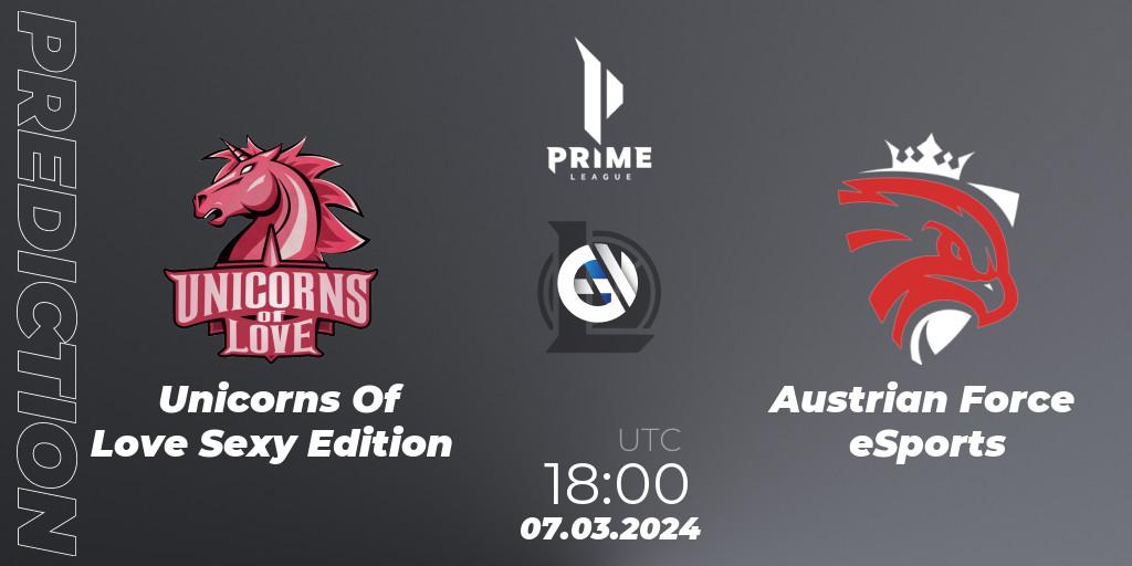 Unicorns Of Love Sexy Edition vs Austrian Force eSports: Match Prediction. 07.03.24, LoL, Prime League Spring 2024 - Group Stage