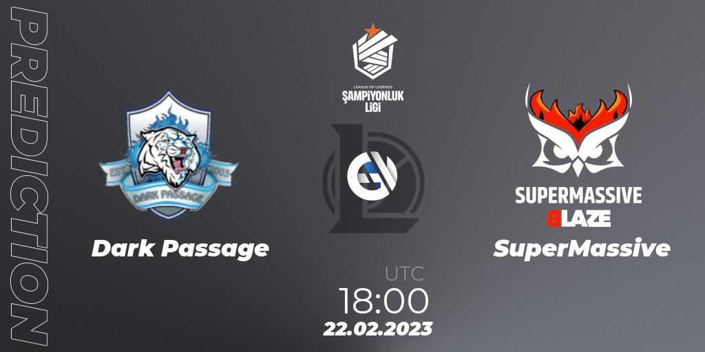 Dark Passage vs SuperMassive: Match Prediction. 22.02.2023 at 18:15, LoL, TCL Winter 2023 - Group Stage