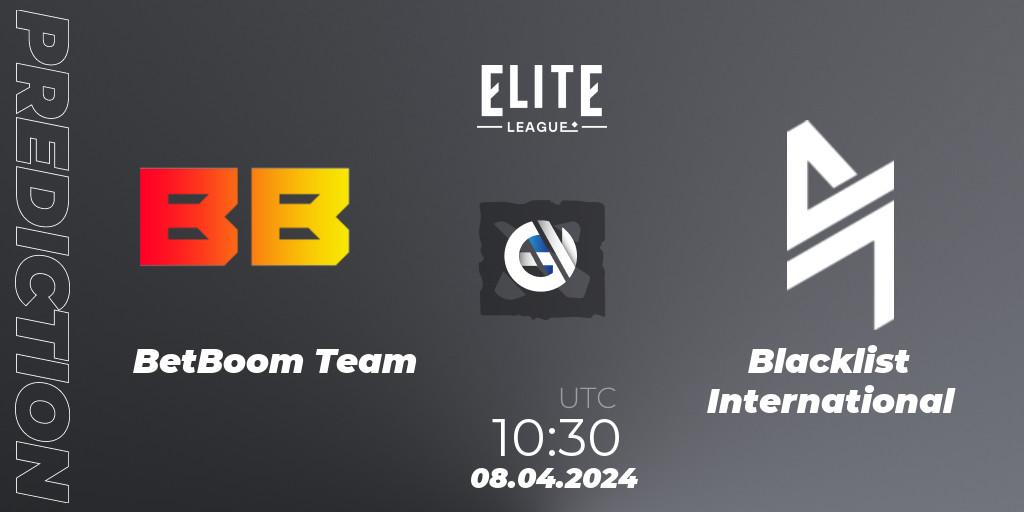 BetBoom Team vs Blacklist International: Match Prediction. 08.04.24, Dota 2, Elite League: Round-Robin Stage