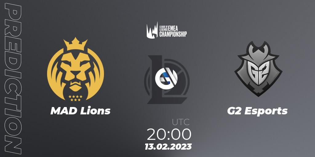 MAD Lions vs G2 Esports: Match Prediction. 13.02.23, LoL, LEC Winter 2023 - Stage 2