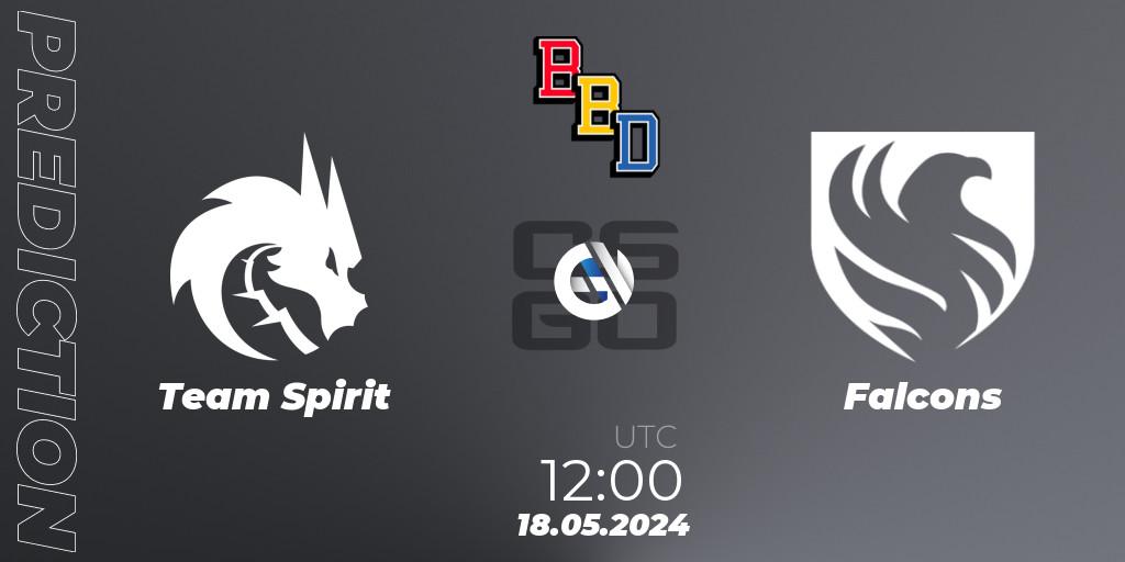 Team Spirit vs Falcons: Match Prediction. 18.05.2024 at 12:00, Counter-Strike (CS2), BetBoom Dacha Belgrade 2024