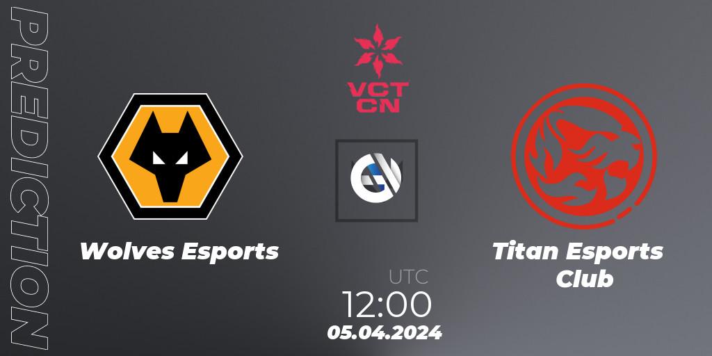 Wolves Esports vs Titan Esports Club: Match Prediction. 05.04.2024 at 12:00, VALORANT, VALORANT Champions Tour China 2024: Stage 1 - Group Stage