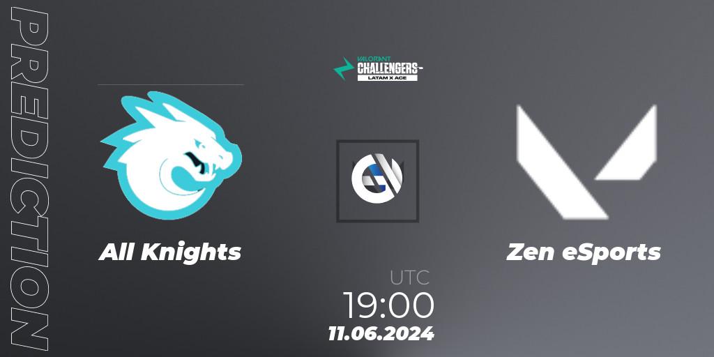 All Knights vs Zen eSports: Match Prediction. 11.06.2024 at 19:00, VALORANT, VALORANT Challengers 2024 LAS: Split 2