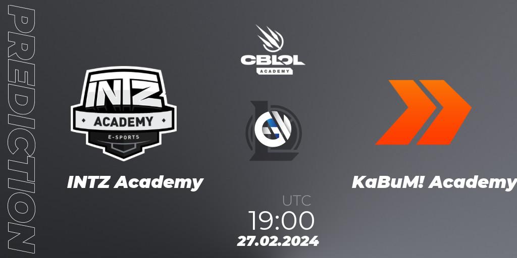 INTZ Academy vs KaBuM! Academy: Match Prediction. 27.02.24, LoL, CBLOL Academy Split 1 2024