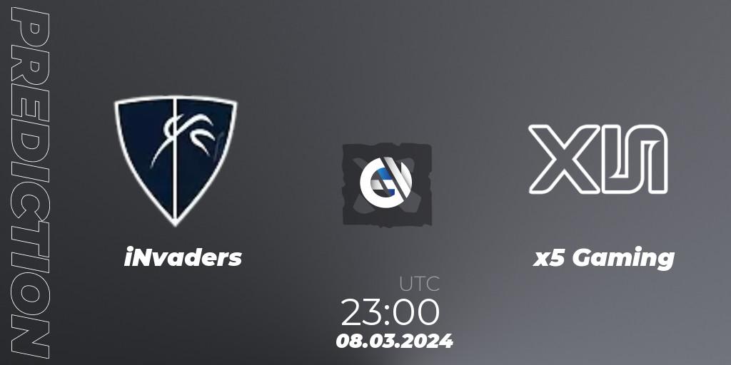 iNvaders vs x5 Gaming: Match Prediction. 12.03.24, Dota 2, Maincard Unmatched - March