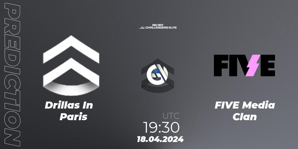 Drillas In Paris vs FIVE Media Clan: Match Prediction. 18.04.2024 at 19:30, Call of Duty, Call of Duty Challengers 2024 - Elite 2: EU