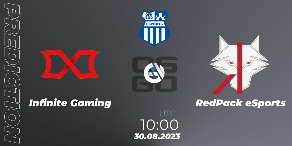 Infinite Gaming vs RedPack eSports: Match Prediction. 30.08.23, CS2 (CS:GO), OFK BGD Esports Series #1: Balkan Closed Qualifier