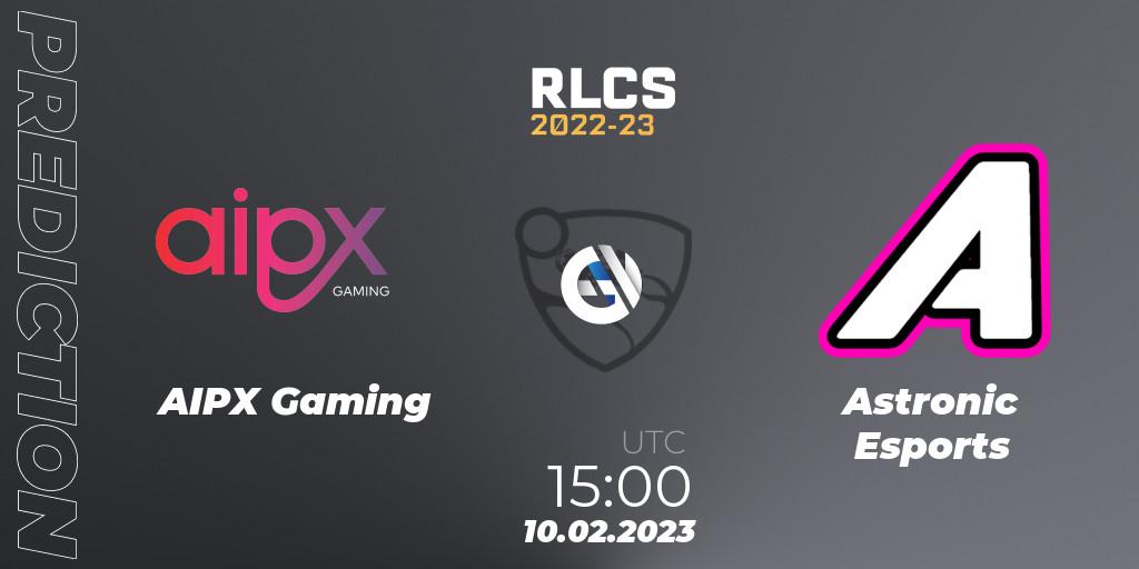 AIPX Gaming vs Astronic Esports: Match Prediction. 10.02.2023 at 15:00, Rocket League, RLCS 2022-23 - Winter: Sub-Saharan Africa Regional 2 - Winter Cup