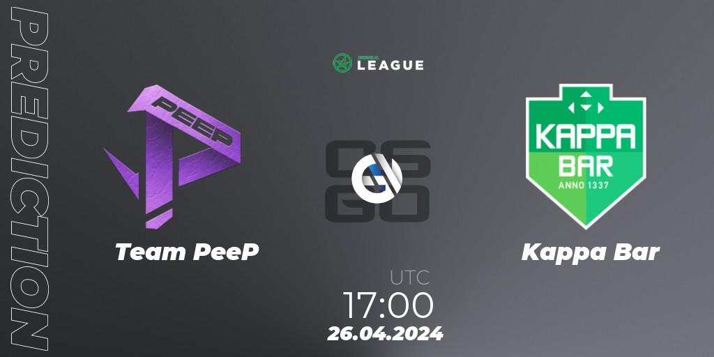 Team PeeP vs Kappa Bar: Match Prediction. 26.04.24, CS2 (CS:GO), ESEA Season 49: Advanced Division - Europe