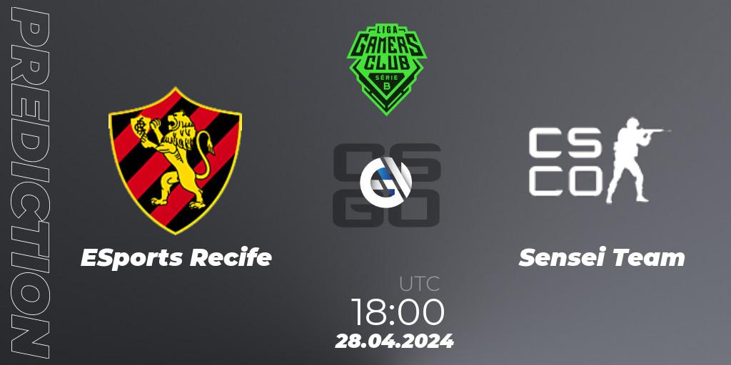ESports Recife vs Sensei Team: Match Prediction. 28.04.2024 at 18:00, Counter-Strike (CS2), Gamers Club Liga Série B: April 2024