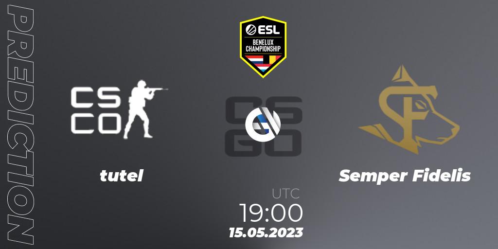 tutel vs Semper Fidelis: Match Prediction. 15.05.23, CS2 (CS:GO), ESL Benelux Championship Spring 2023