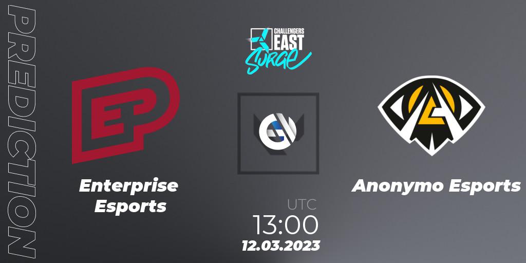 Enterprise Esports vs Anonymo Esports: Match Prediction. 12.03.23, VALORANT, VALORANT Challengers 2023 East: Surge Split 1