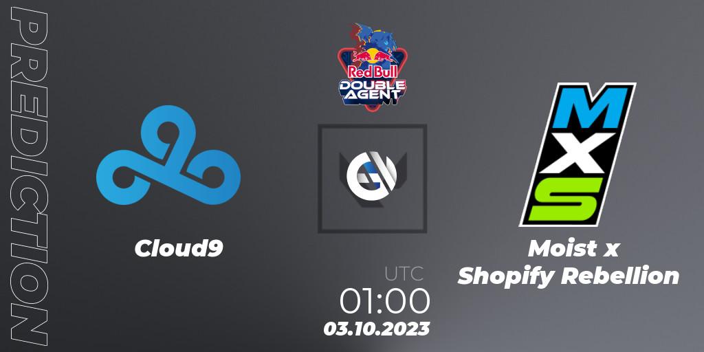 Cloud9 vs Moist x Shopify Rebellion: Match Prediction. 03.10.2023 at 01:30, VALORANT, Red Bull Double Agent