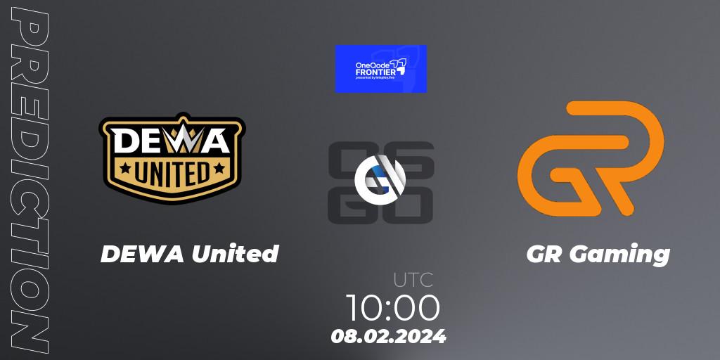DEWA United vs GR Gaming: Match Prediction. 08.02.24, CS2 (CS:GO), OneQode Frontier