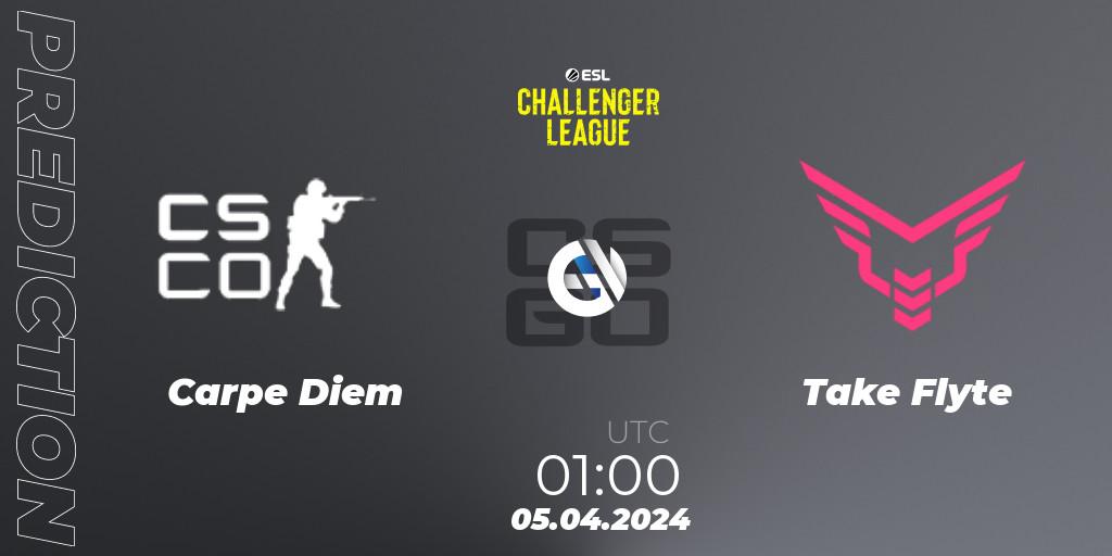 Carpe Diem vs Take Flyte: Match Prediction. 05.04.2024 at 01:00, Counter-Strike (CS2), ESL Challenger League Season 47: North America