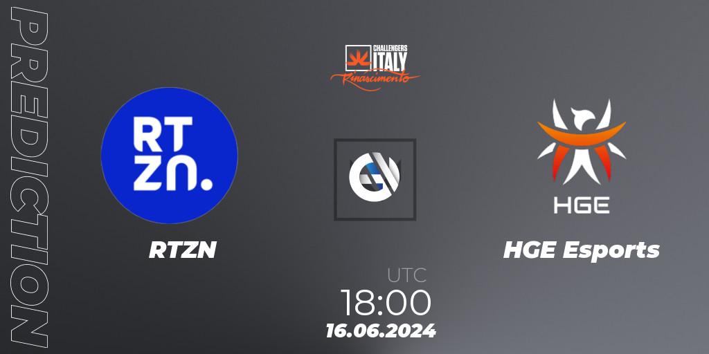 RTZN vs HGE Esports: Match Prediction. 16.06.2024 at 18:00, VALORANT, VALORANT Challengers 2024 Italy: Rinascimento Split 2