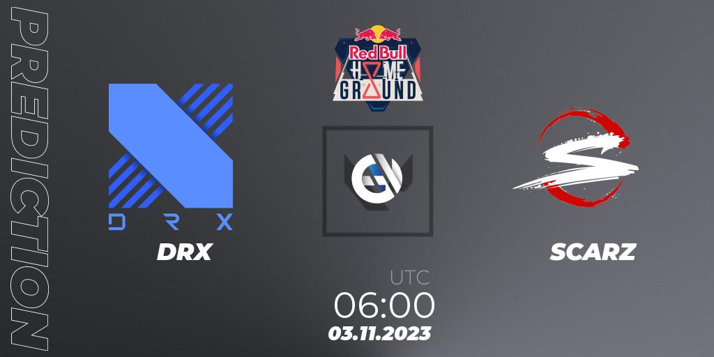 DRX vs SCARZ: Match Prediction. 03.11.2023 at 05:50, VALORANT, Red Bull Home Ground #4 - Swiss Stage