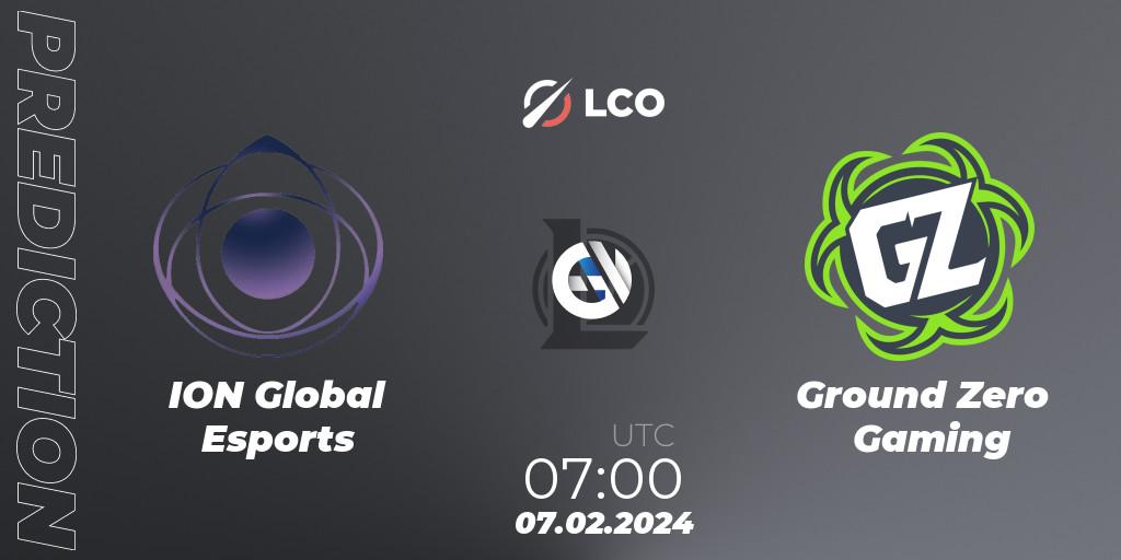 ION Global Esports vs Ground Zero Gaming: Match Prediction. 07.02.24, LoL, LCO Split 1 2024 - Group Stage