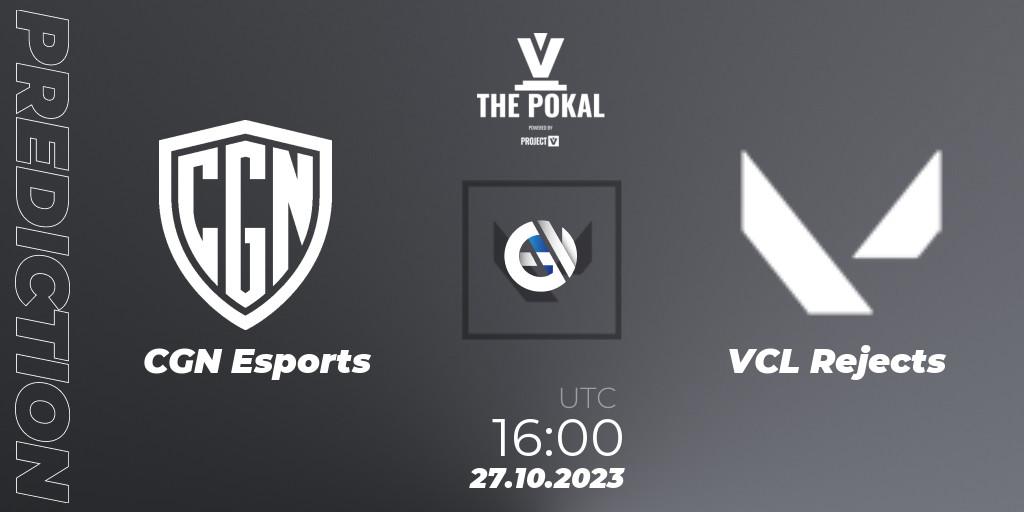 CGN Esports vs VCL Rejects: Match Prediction. 27.10.2023 at 16:00, VALORANT, PROJECT V 2023: THE POKAL