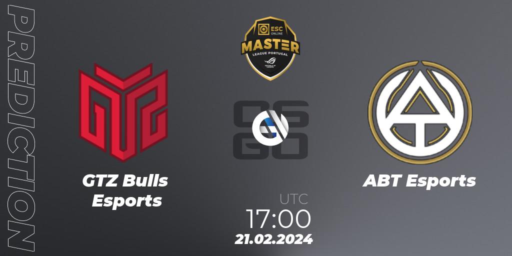 GTZ Bulls Esports vs ABT Esports: Match Prediction. 21.02.24, CS2 (CS:GO), Master League Portugal Season 13: Closed Qualifier