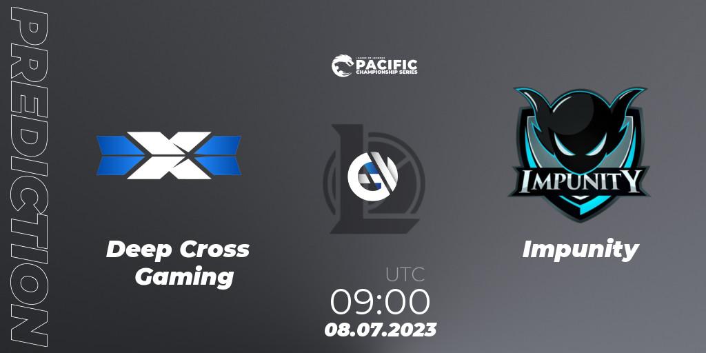 Deep Cross Gaming vs Impunity: Match Prediction. 08.07.2023 at 09:00, LoL, PACIFIC Championship series Group Stage