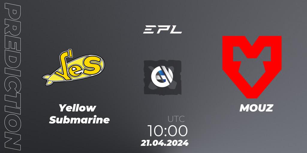 Yellow Submarine vs MOUZ: Match Prediction. 21.04.24, Dota 2, European Pro League Season 17