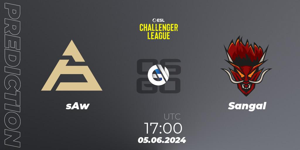 sAw vs Sangal: Match Prediction. 05.06.2024 at 17:00, Counter-Strike (CS2), ESL Challenger League Season 47: Europe