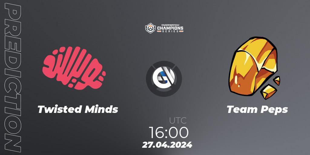 Twisted Minds vs Team Peps: Match Prediction. 27.04.2024 at 16:00, Overwatch, Overwatch Champions Series 2024 - EMEA Stage 2 Main Event