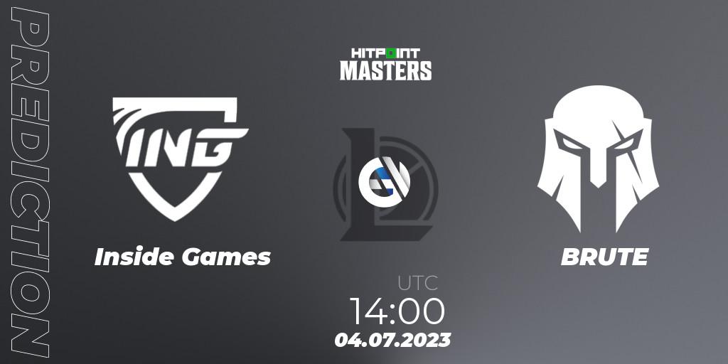 Inside Games vs BRUTE: Match Prediction. 04.07.23, LoL, Hitpoint Masters Summer 2023 - Group Stage