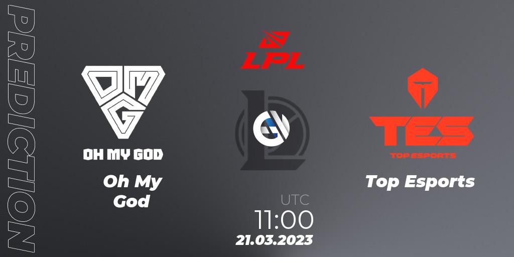 Oh My God vs Top Esports: Match Prediction. 21.03.23, LoL, LPL Spring 2023 - Group Stage