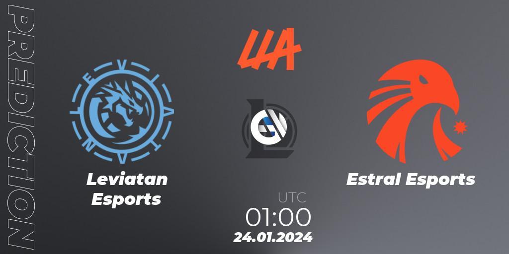 Leviatan Esports vs Estral Esports: Match Prediction. 24.01.2024 at 01:00, LoL, LLA 2024 Opening Group Stage